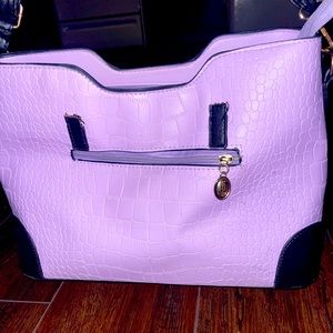 Crocodile Pattern Purple Handbag
